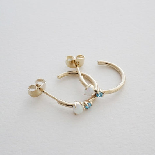 Sky and Sea Crystal Hoops