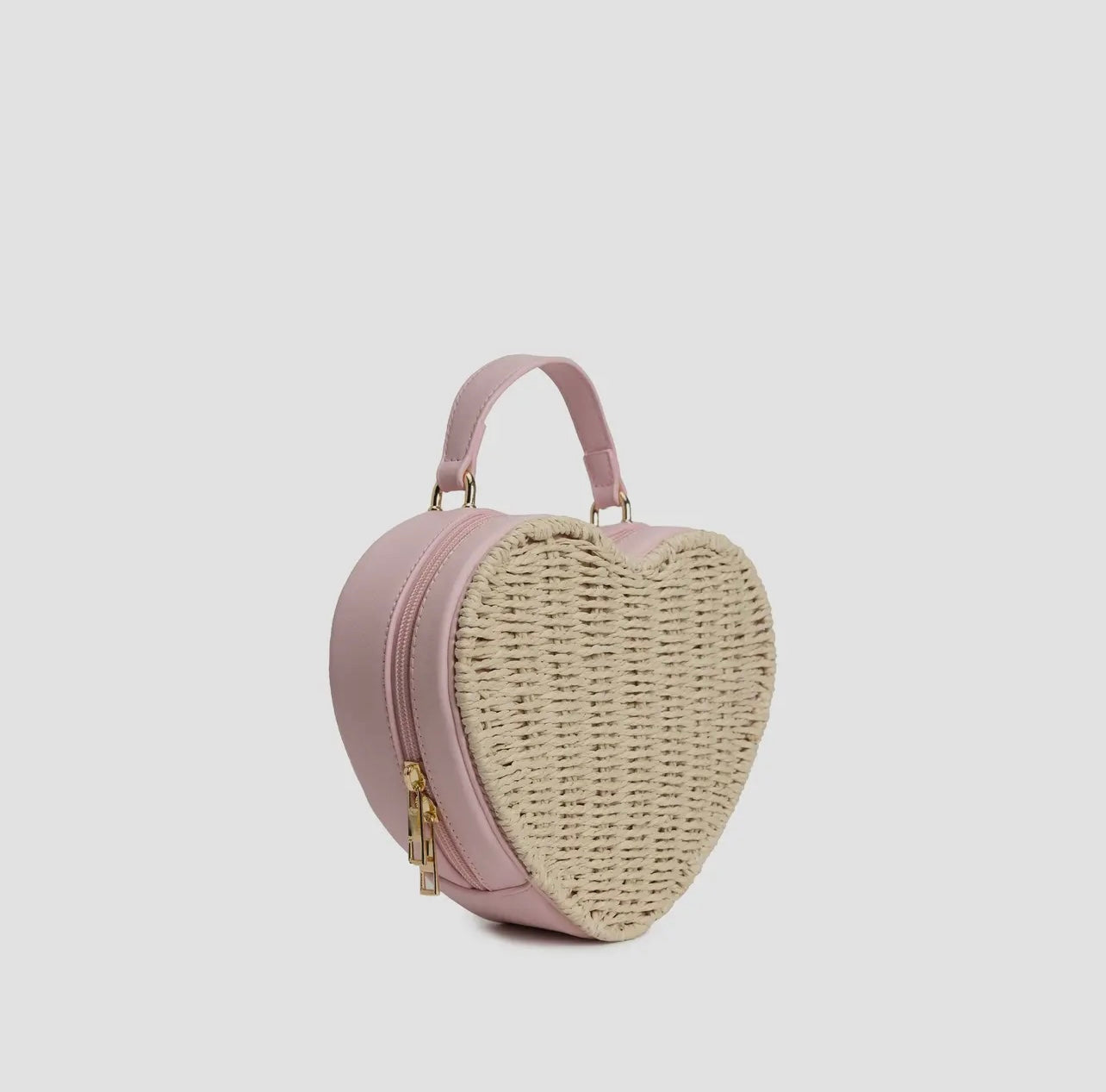 Straw Heart Cross Body Bag