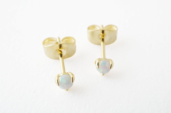 Tiny Opal Orb Solitaire Studs