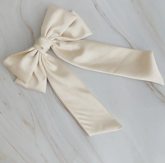 Double Satin Hair Bow Clip